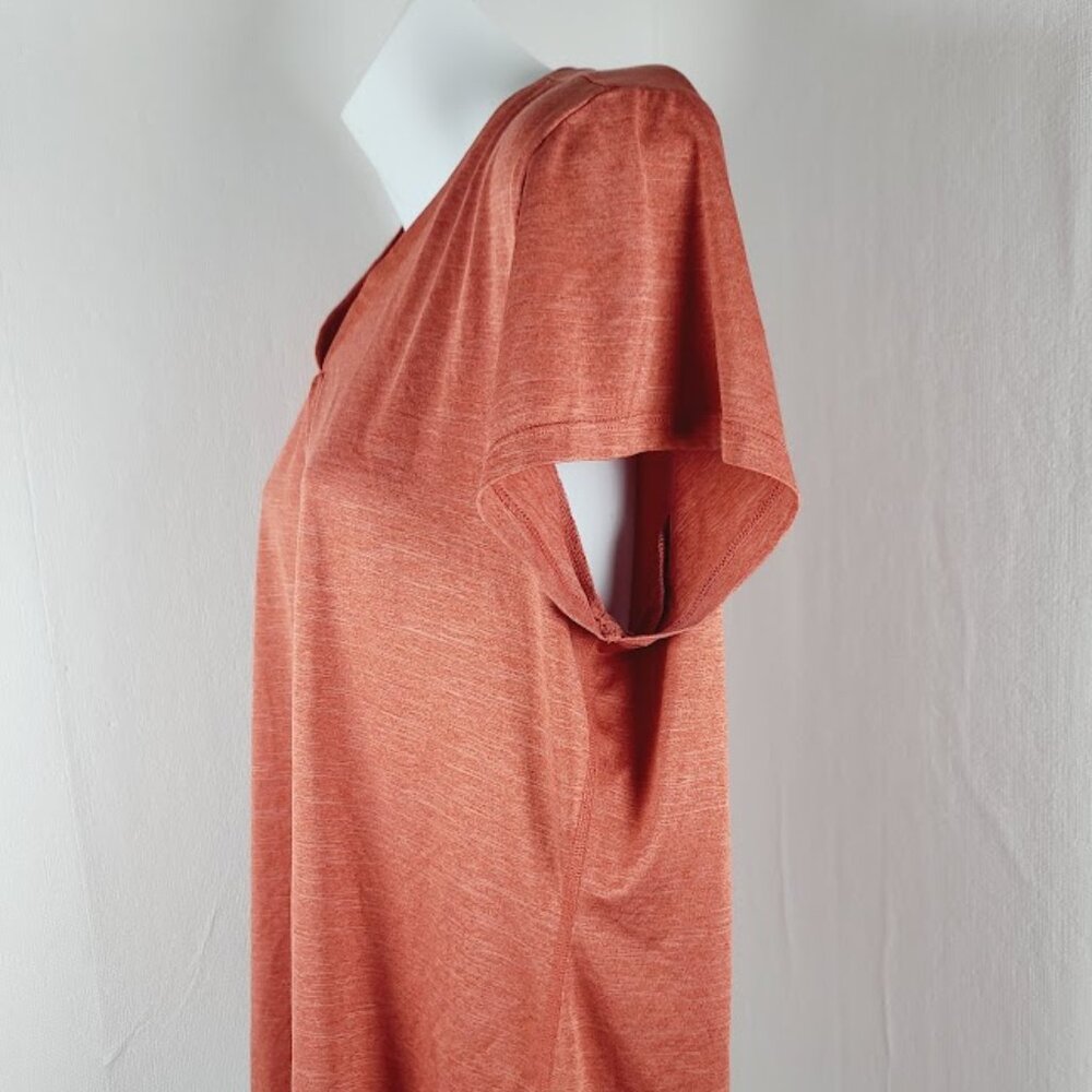 REI Women's Orange Short Sleeve V-Neck Trail Hike T-Shirt Size XL - Picture 4 of 7